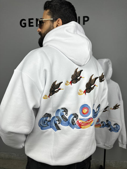 Hoodie Oversized - Flying ducks
