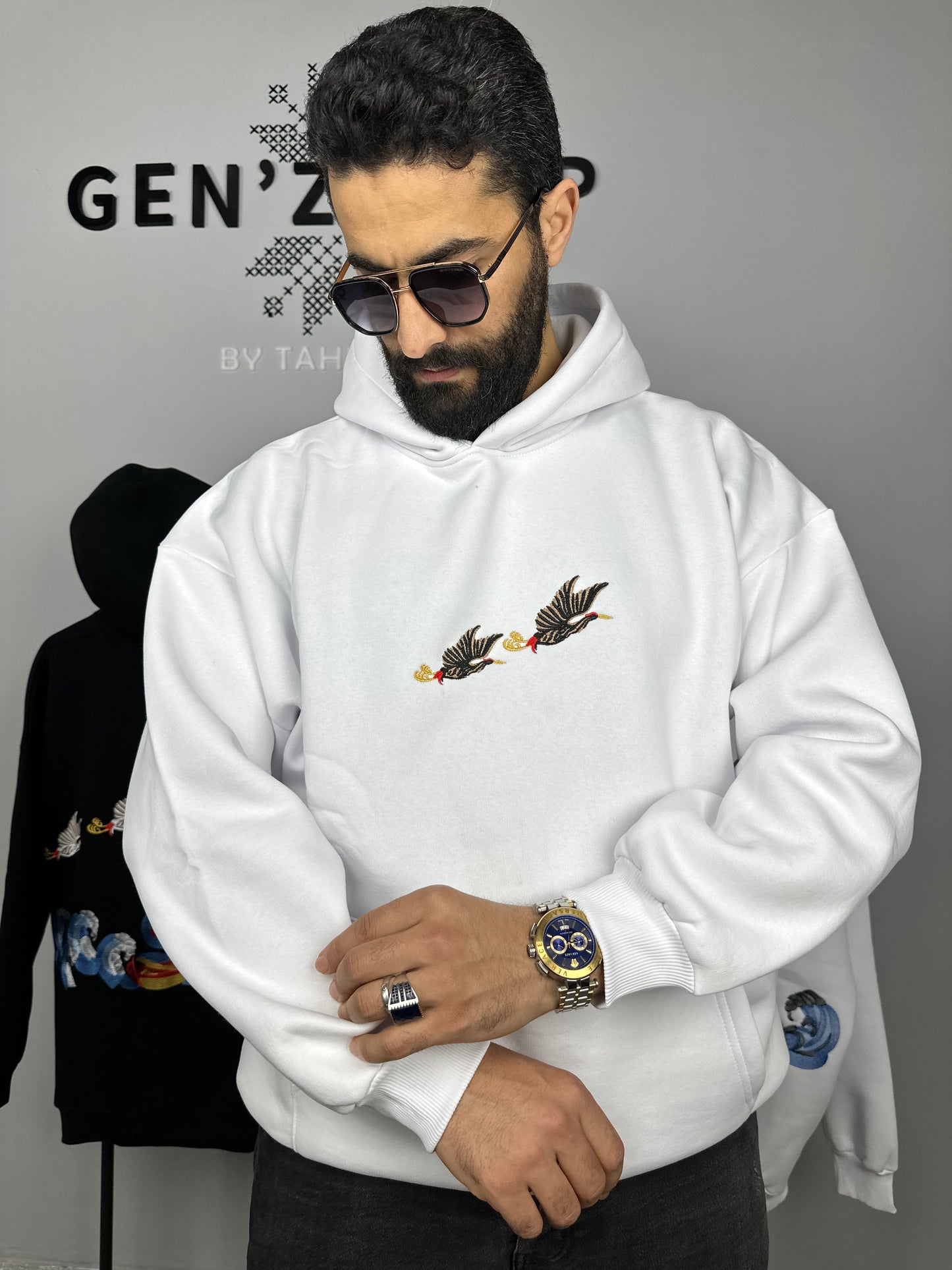 Hoodie Oversized - Flying ducks