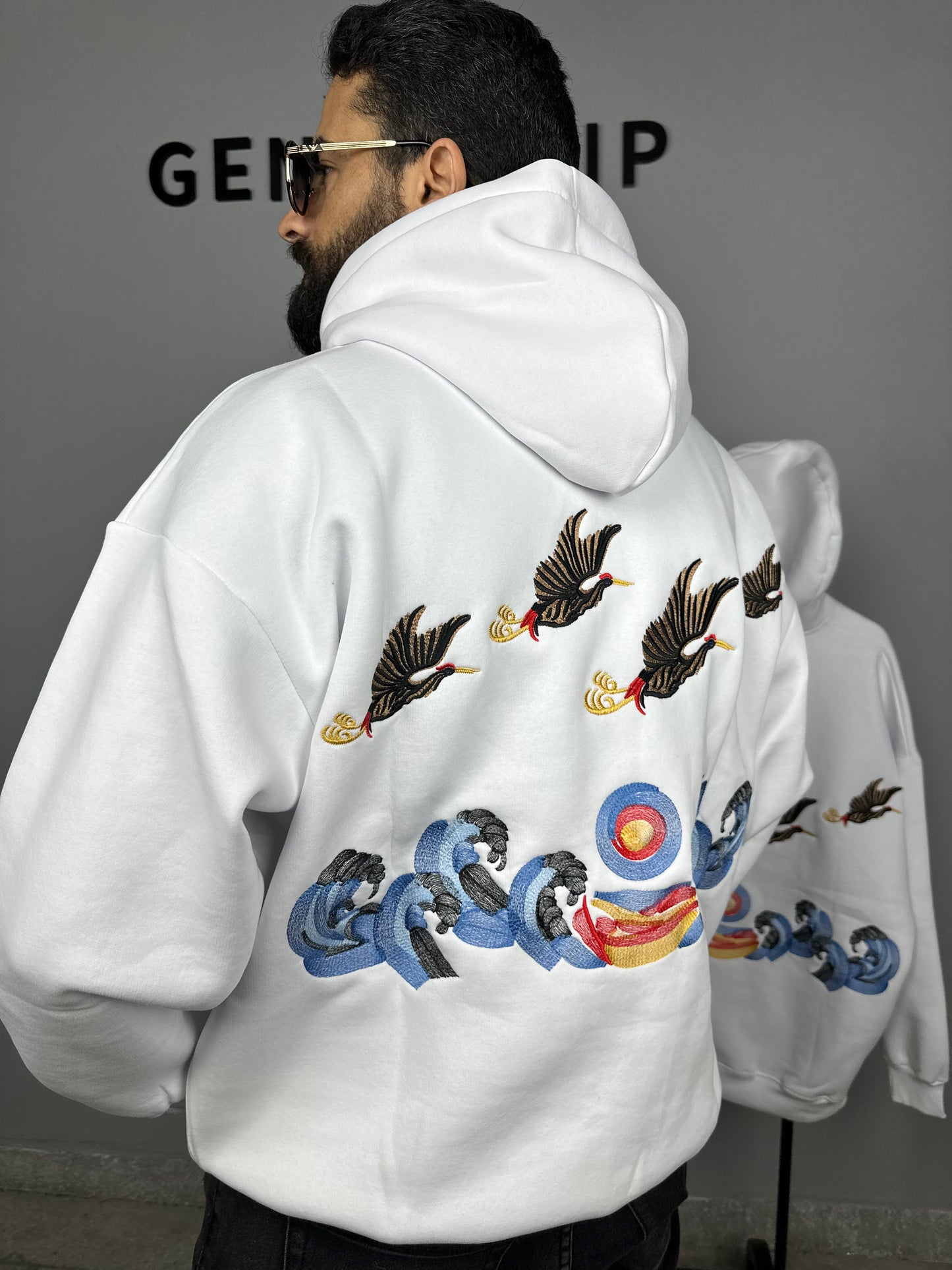 Hoodie Oversized - Flying ducks