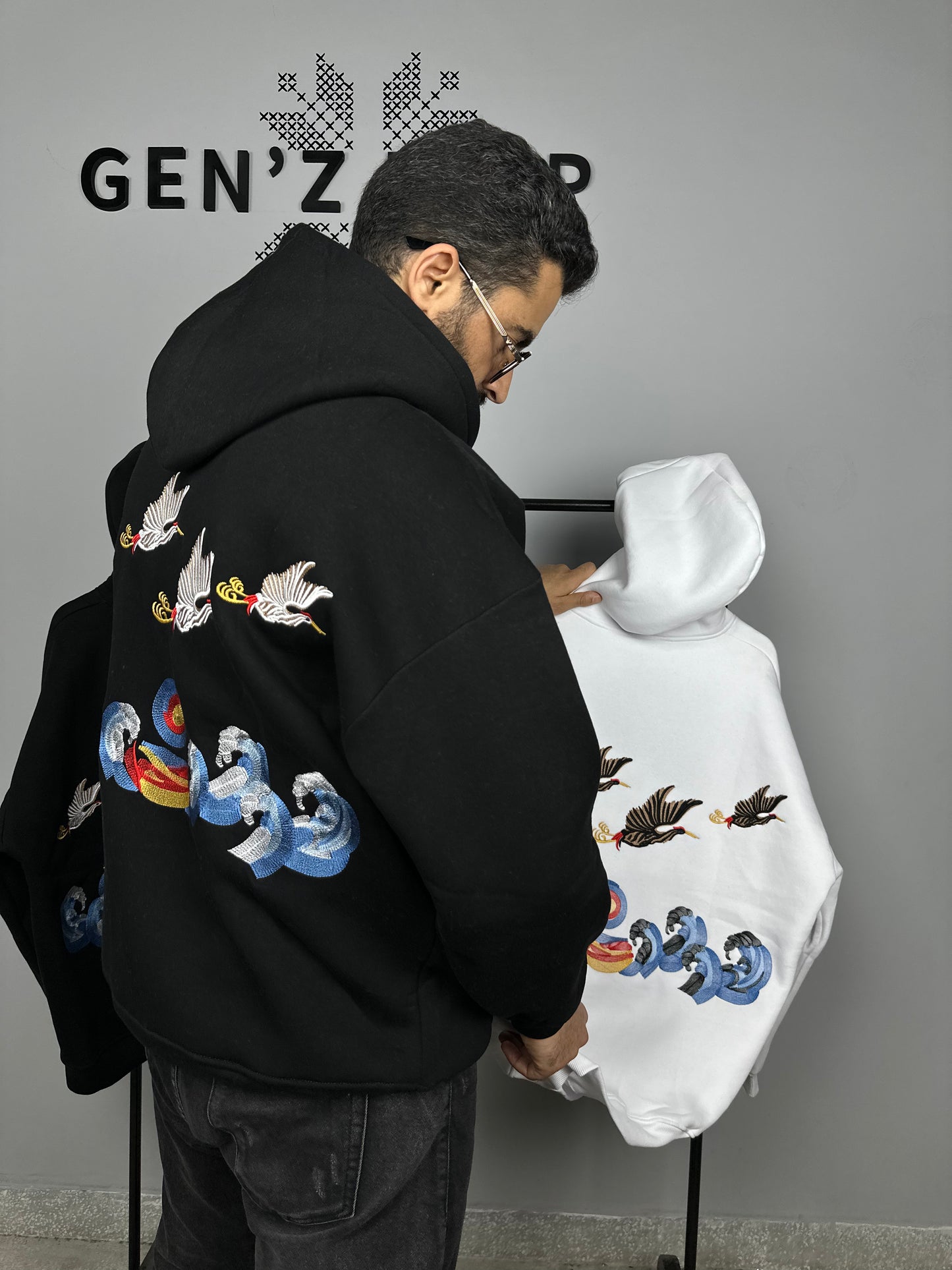 Hoodie Oversized - Flying ducks